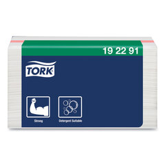 Essity Small Pack Foodservice Cloth, 1-Ply, 11.75 x 14.75, Unscented, White with Red Stripe, 50/Poly Pack, 4 Packs/Carton