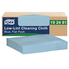 Essity Low-Lint Cleaning Cloth, 1-Ply, 12 x 12, Blue, 250 Sheets/Carton
