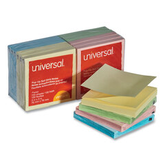 UNV35619 - Universal® Fan-Folded Self-Stick Pastel Color Pop-Up Note Pads