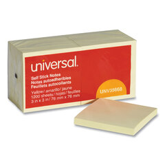 UNV35668 - Universal® Standard Self-Stick Yellow Color Note Pads