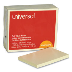 UNV35672 - Universal® Standard Self-Stick Yellow Color Note Pads