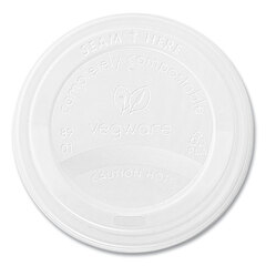 VEGWARE 89 Series Hot Cup Lids, Fits 89-Series Hot Cups, White, 1,000/Carton