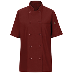Red Kap Women's Short Sleeve Chef Coat with OilBlok + MIMIX™