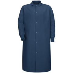 Red Kap Gripper-Front Spun Polyester Pocketless Butcher Coat with Knit Cuffs