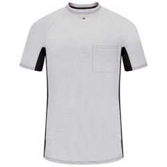VFIMPS4GY-SSL-XXL - Bulwark - Mens Fire Resistant Short Sleeve Base Layer with Concealed Chest Pocket