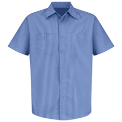 VFISB22BS-SSL-L - Red Kap - Mens Short Sleeve Industrial Stripe Work Shirt