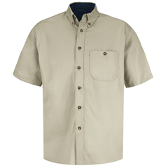 Red Kap Men's Short Sleeve Cotton Contrast Dress Shirt
