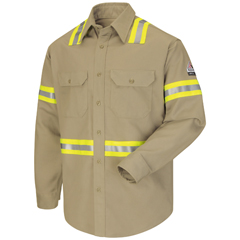 VFISLDTKH-RG-S - Bulwark - Mens Midweight Fire Resistant Enhanced Visibility Uniform Shirt