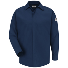 VFISLS2NV-LN-L - Bulwark - Mens Midweight Fire Resistant Pocketless Concealed-Gripper Work Shirt