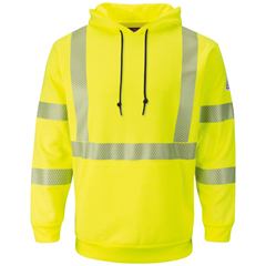 Bulwark Men's Fleece Fire Resistant Hi-Visibility Pullover Hooded Sweatshirt
