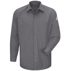 VFISMS2GY-RG-M - Bulwark - Mens Midweight Fire Resistant Pocketless Concealed-Gripper Work Shirt