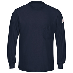 VFISMT8NV-LN-XL - Bulwark - Mens Lightweight Fire Resistant Long Sleeve T-Shirt