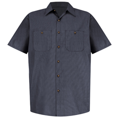 VFISP24GB-SS-L - Red Kap - Mens Short Sleeve Geometric Microcheck Work Shirt