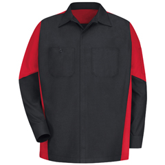 VFISY10BR-RG-3XL - Red Kap - Mens Long Sleeve Two-Tone Crew Shirt