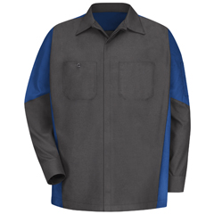 VFISY10CR-RG-L - Red Kap - Mens Long Sleeve Two-Tone Crew Shirt