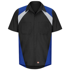 VFISY28RB-SS-L - Red Kap - Mens Short Sleeve Tri-Color Shop Shirt