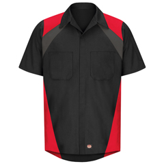 VFISY28TR-SS-S - Red Kap - Mens Short Sleeve Tri-Color Shop Shirt