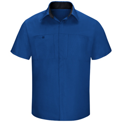 Red Kap Men's Short Sleeve Performance Plus Shop Shirt with OilBlok Technology