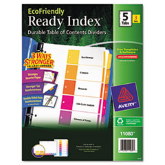 AVE11080 - Avery® Customizable Table of Contents Ready Index® Multicolor Dividers with Printable Section Titles