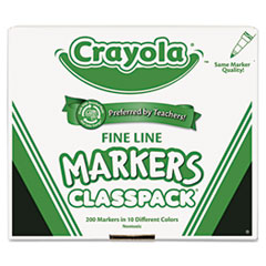 CYO588210 - Crayola® Fine Line 200-Count Classpack® Non-Washable Marker