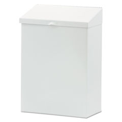 Hospeco Feminine Hygiene Product Waste Receptacle, Metal, White,  1 EA/Carton