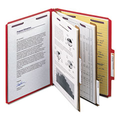 SMD14031 - Smead™ Six-Section Colored Pressboard Top Tab Classification Folders with SafeSHIELD® Coated Fasteners