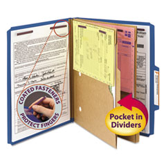 SMD14077 - Smead™ Six-Section Pressboard Top Tab Pocket-Style Classification Folders with SafeSHIELD® Coated Fasteners