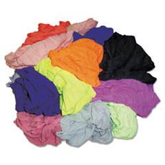 Hospeco New Colored Knit Polo T-Shirt Rags, Assorted Colors, 10 lbs. per Carton