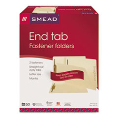 SMD34115 - Smead™ Manila End Tab Fastener Folders with Reinforced Tabs