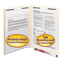 SMD34116 - Smead™ Manila Reinforced End Tab Fastener Folders with Antimicrobial Product Protection