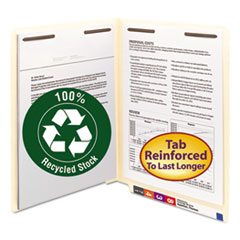 SMD34160 - Smead™ 100% Recycled Manila End Tab Fastener Folders