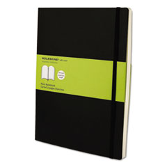 Moleskine® Classic Softcover Notebook, 1 Subject, Unruled, Black Cover, 10  x 7.5, 192 Sheets