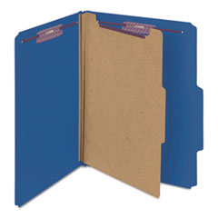 SMD13732 - Smead™ Four-Section Colored Pressboard Top Tab Classification Folders with SafeSHIELD® Coated Fasteners