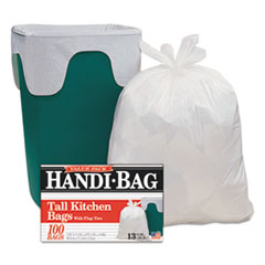 Webster 1DK200 13 Gallon White Drawstring Garbage Bags