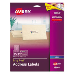 AVE18660 - Avery® Matte Clear Easy Peel® Mailing Labels with Sure Feed® Technology