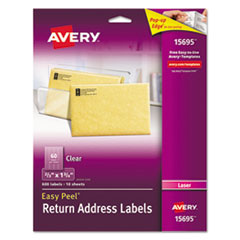 AVE15695 - Avery® Matte Clear Easy Peel® Mailing Labels with Sure Feed® Technology