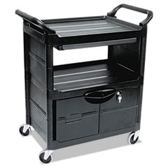 RCP345700BLA - Rubbermaid® Commercial Utility Cart with Locking Doors