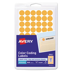 AVE05062 - Avery® Handwrite Only Self-Adhesive Removable Round Color-Coding Labels