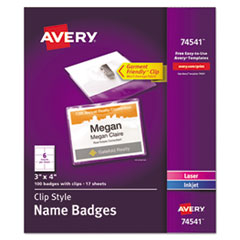 AVE74541 - Avery® Name Badge Holder Kits with Inserts