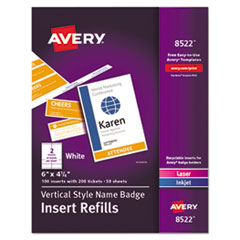AVE8522 - Avery® Name Badge Insert Refills