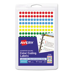 AVE05795 - Avery® Handwrite Only Self-Adhesive Removable Round Color-Coding Labels