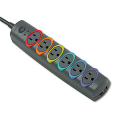 KMW62144 - Kensington® SmartSockets® Color-Coded Six-Outlet Strip Surge Protector