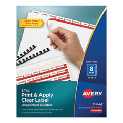AVE11444 - Avery® Print & Apply Index Maker® Clear Label Unpunched Dividers with Easy Apply Printable Label Strip for Binding Systems
