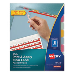 AVE11433 - Avery® Print & Apply Index Maker® Clear Label Plastic Dividers with Easy Apply Printable Label Strip