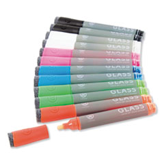 UBR2913U0012 - U Brands Bullet Tip Low-Odor Liquid Glass Markers with Erasers