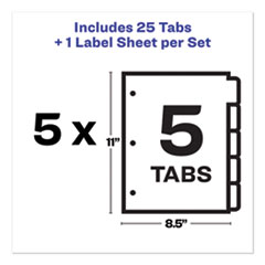 AVE12449 - Avery® Print & Apply Index Maker® Clear Label Plastic Dividers with Easy Apply Printable Label Strip