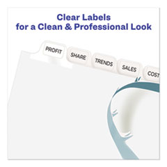 AVE11429 - Avery® Print & Apply Index Maker® Clear Label Dividers with Easy Apply Printable Label Strip and White Tabs