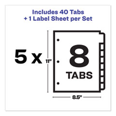 AVE12433 - Avery® Print & Apply Index Maker® Clear Label Plastic Dividers with Easy Apply Printable Label Strip