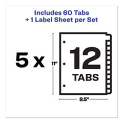 AVE11429 - Avery® Print & Apply Index Maker® Clear Label Dividers with Easy Apply Printable Label Strip and White Tabs