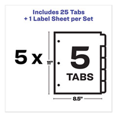 AVE11436 - Avery® Print & Apply Index Maker® Clear Label Dividers with Easy Apply Printable Label Strip and White Tabs